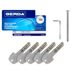 Wkładka klucz - klucz antywłamaniowa z zabierakiem 30/35 nikiel satyna PROsystem X (PSX) ATEST C KL 6.2 GERDA 5-kluczy
