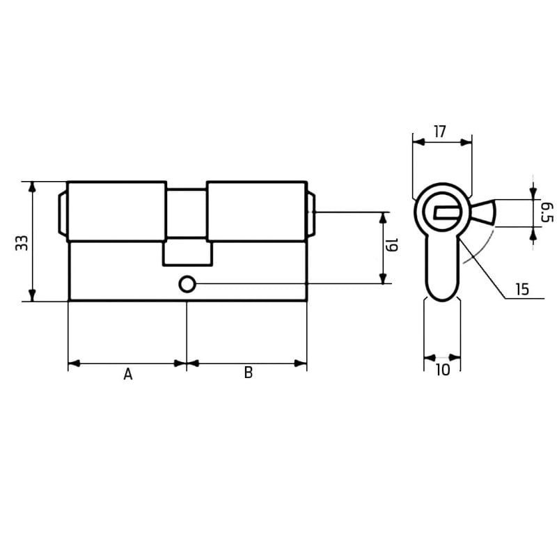 Wkładka GERDA 50/50 nikiel satyna zamka drzwi 3klu