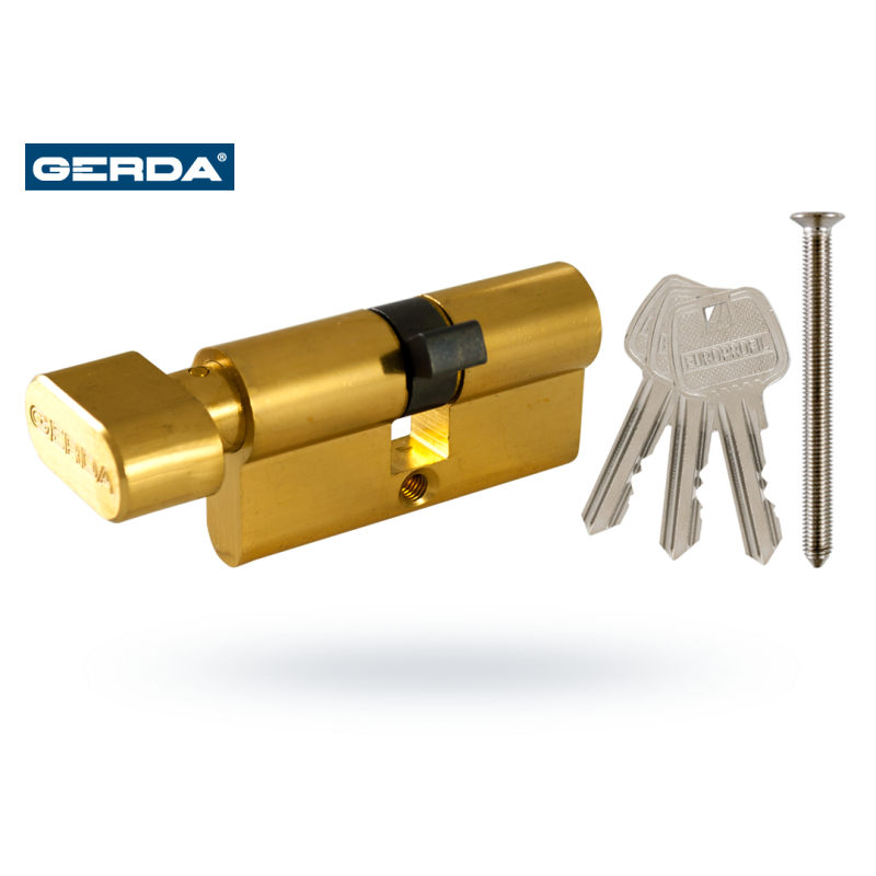 Wkładka z gałką 30/30 mosiądz GERDA E1 62 30/30