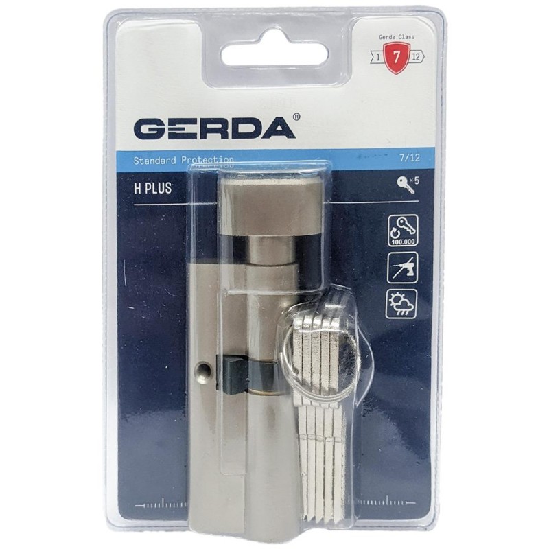 Wkładka z gałką G30/35 nikiel GERDA H PLUS
