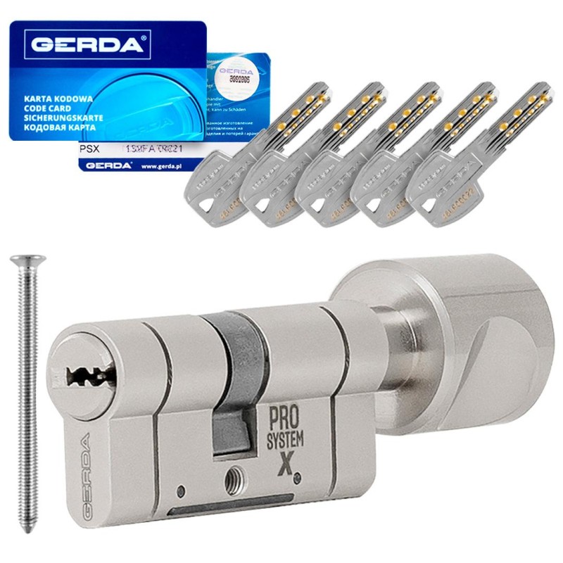 Wkładka z gałką G65/55 PRO system nikiel GERDA PSX