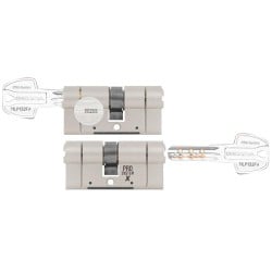 Wkładka klucz - klucz antywłamaniowa z zabierakiem 45/45 nikiel satyna PRO system X (PSX) ATEST C KL 6.2 GERDA 5-kluczy