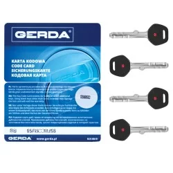 Wkładka okrągła GERDA RIM6000 SX20 wew/zew nikiel satynowy ATEST 6D 4 klucze