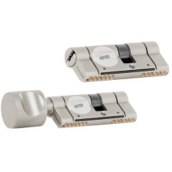 Wkładka 30/40 + wkładka z gałką 40G/30 GERDA PSX nikiel satynowy ATEST 6D 5 kluczy