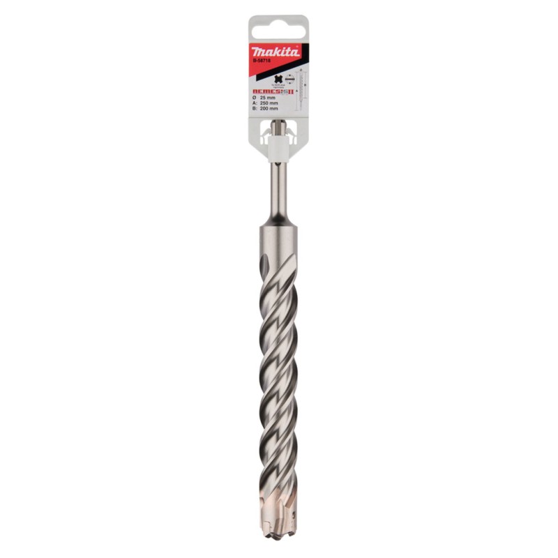 Wiertło udarowe do betonu Makita B-58718 Nemesis2 SDS+ 25x250/200mm 4-ostrza 4-spirale
