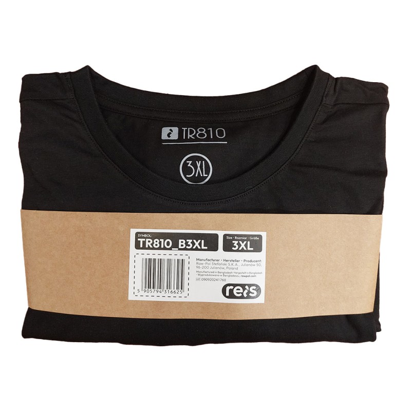 Koszulka męska T-Shirt REIS TR810_B3XL czarna XXXL
