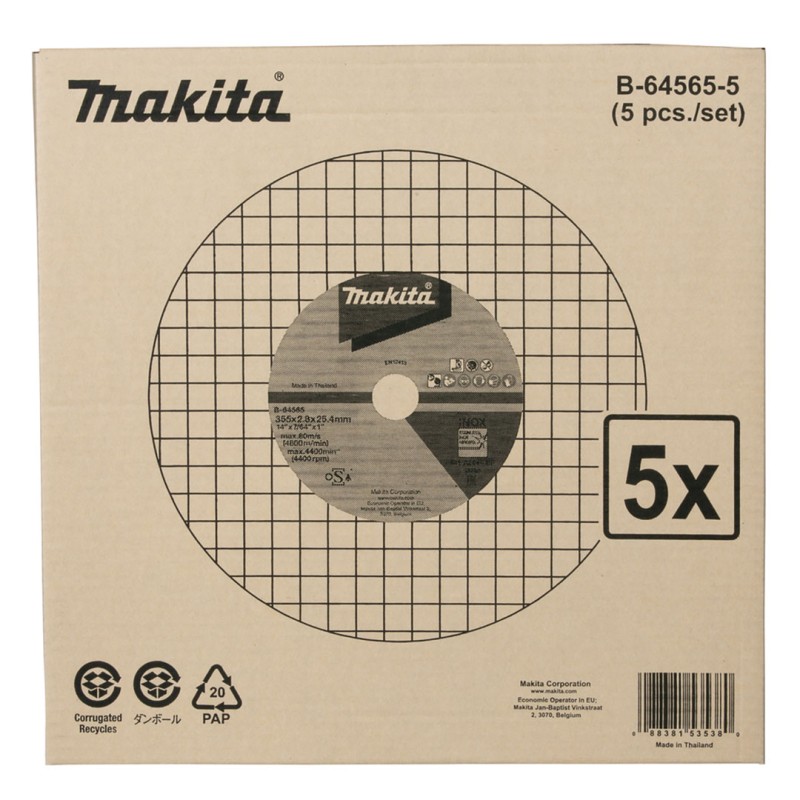 Tarcza do cięcia metalu Makita B-64565-5 A30P 355x2,8x25,4mm INOX 5szt.