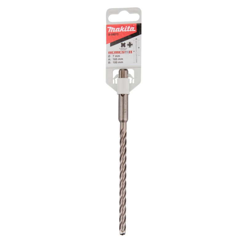 Wiertło udarowe do betonu Makita B-58073 Nemesis2 SDS+ 7x165/100mm 4-ostrza 4-spirale