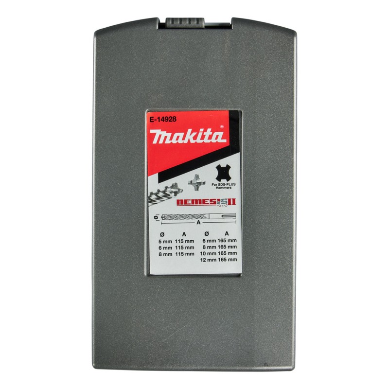 Zestaw wierteł udarowych Makita E-14928 Nemesis2 SDS+ 165mm 115mm 4-ostrza 4-spirale 7szt.