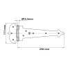 Zawias ozdobny okiennicowy AMIG 554 (6419) 250mm czarny