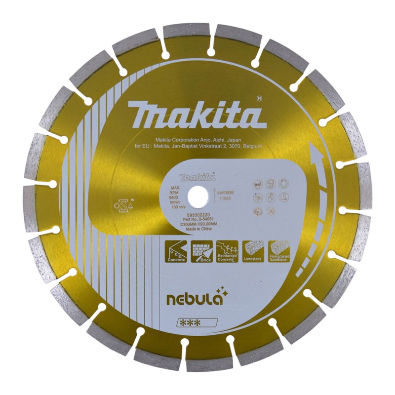 Tarcza diamentowa Makita B-54031 Nebula segmentowa 300x20x2,8mm sucho/mokro