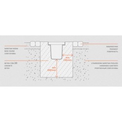 Studzienka rewizyjna 300x300 mm z kratką żeliwną C250 25t