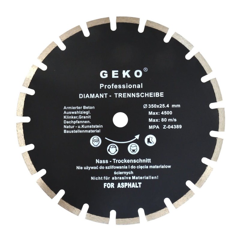 Tarcza diamentowa segmentowa GEKO G00279 PROFI 350x25,4mm asfalt sucho/mokro