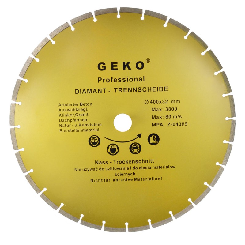 Tarcza diamentowa segmentowa GEKO G00256 PROFI 400x32mm beton