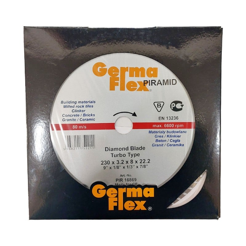Tarcza diamentowa turbo Germa-Flex PIRAMID PIR16869 230x3,2x22,2mm sucho/mokro
