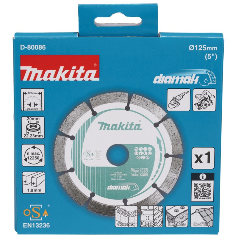 Tarcza diamentowa Diamak na sucho Makita D-80086 125x22,23mm 1sztuka