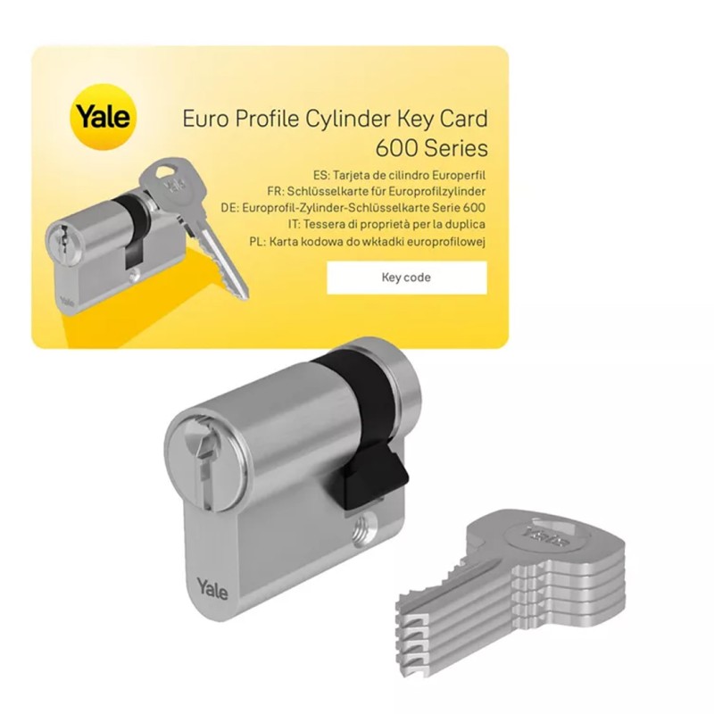 Półwkładka Assa Abloy Yale Y600 10/70 ATEST nikiel satynowy kl6D 5 kluczy