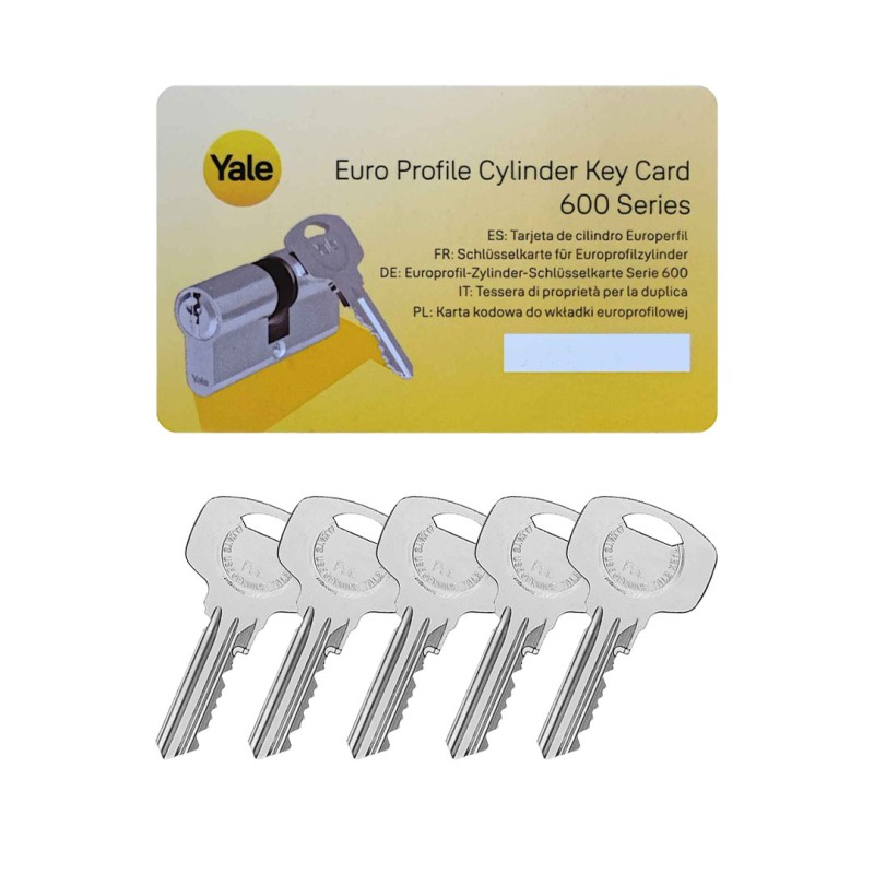 Półwkładka Assa Abloy Yale Y600 10/70 ATEST nikiel satynowy kl6D 5 kluczy