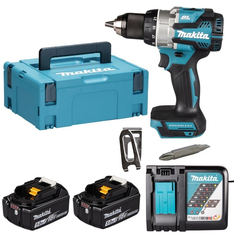 Akumulatorowa wiertarko-wkrętarka Makita DDF489RTJ LXT 18V 2x5Ah BL 73Nm 2 biegi walizka