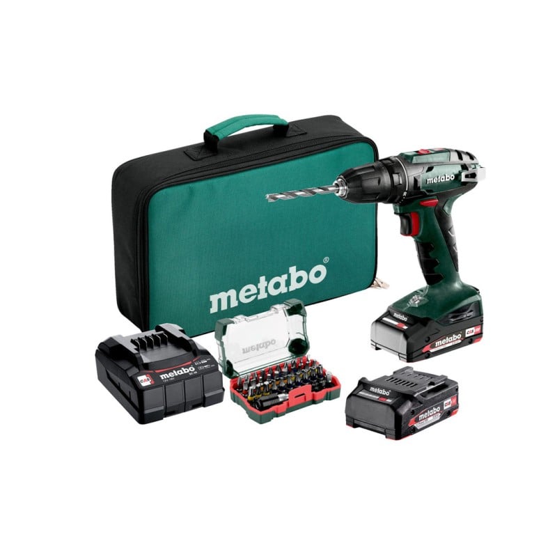 Wiertarko-wkrętarka Metabo BS 18 SET 602207930 18V 2x2Ah 48Nm torba bity