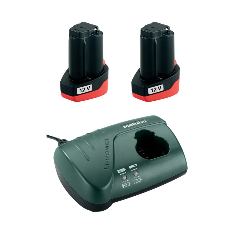 Wiertarko-wkrętarka Metabo 600080710 PowerMaxx BS Basic SET 12V 2x2Ah akcesoria