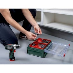 Wiertarko-wkrętarka Metabo 600080710 PowerMaxx BS Basic SET 12V 2x2Ah akcesoria