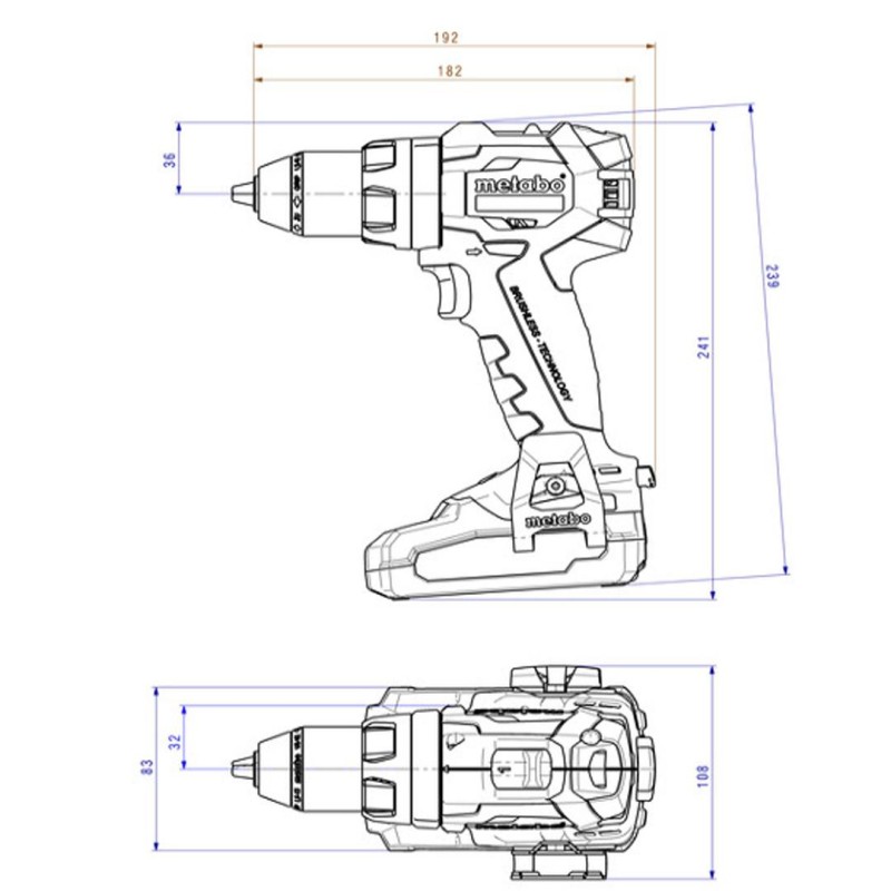 Akumulatorowa wiertarko-wkrętarka udarowa Metabo 602316500 18V 2x4Ah SB 18 LT