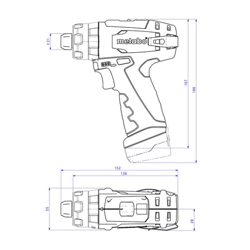 Wiertarka udarowa Metabo 600385501 PowerMaxx SB Basic 12V 1x2Ah 34Nm walizka