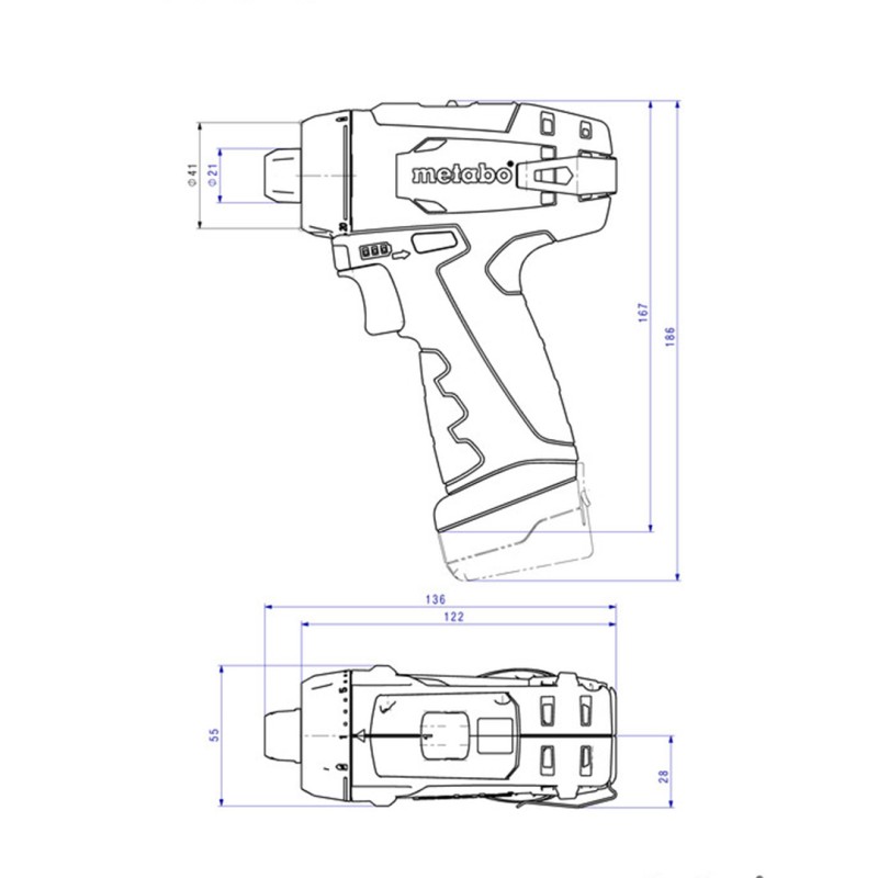 Akumulatorowa wiertarko-wkrętarka Metabo PowerMaxx BS Basic 600080500 12V 2x2Ah 34Nm walizka