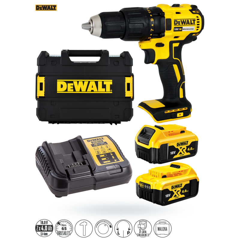 Wkrętarka DEWALT DCD778M2T udar 18V 2x4Ah 65 BL