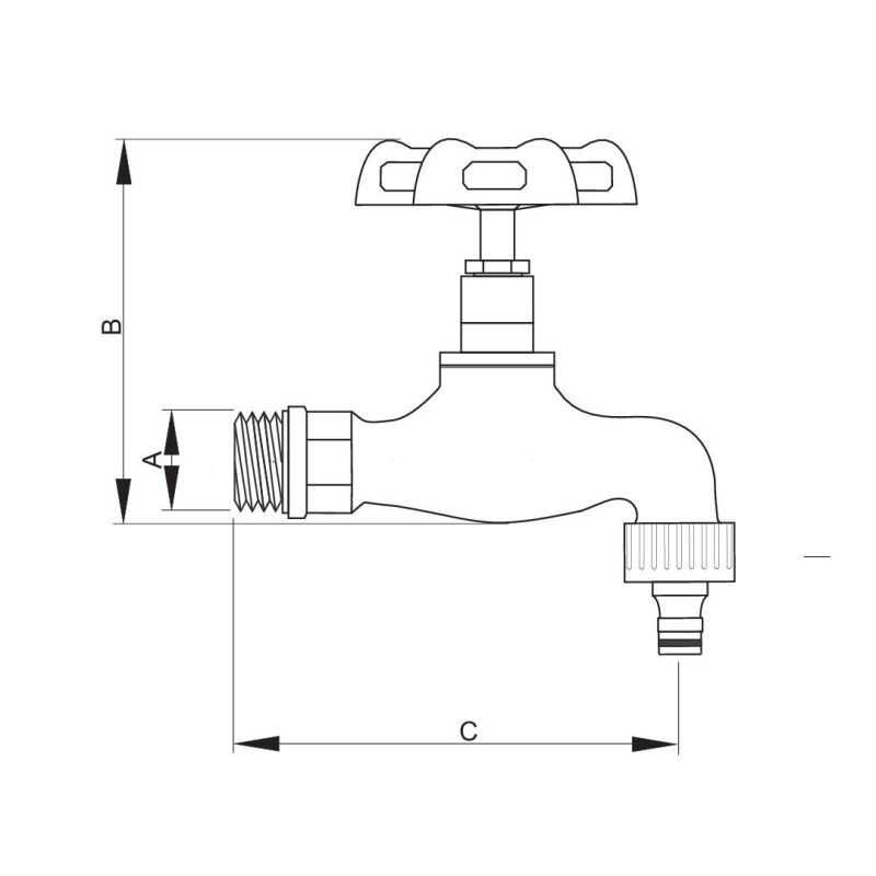 Zawór czerpalny żeliwny 1/2" Hydroland ZW-68-015 – trwały kran ogrodowy