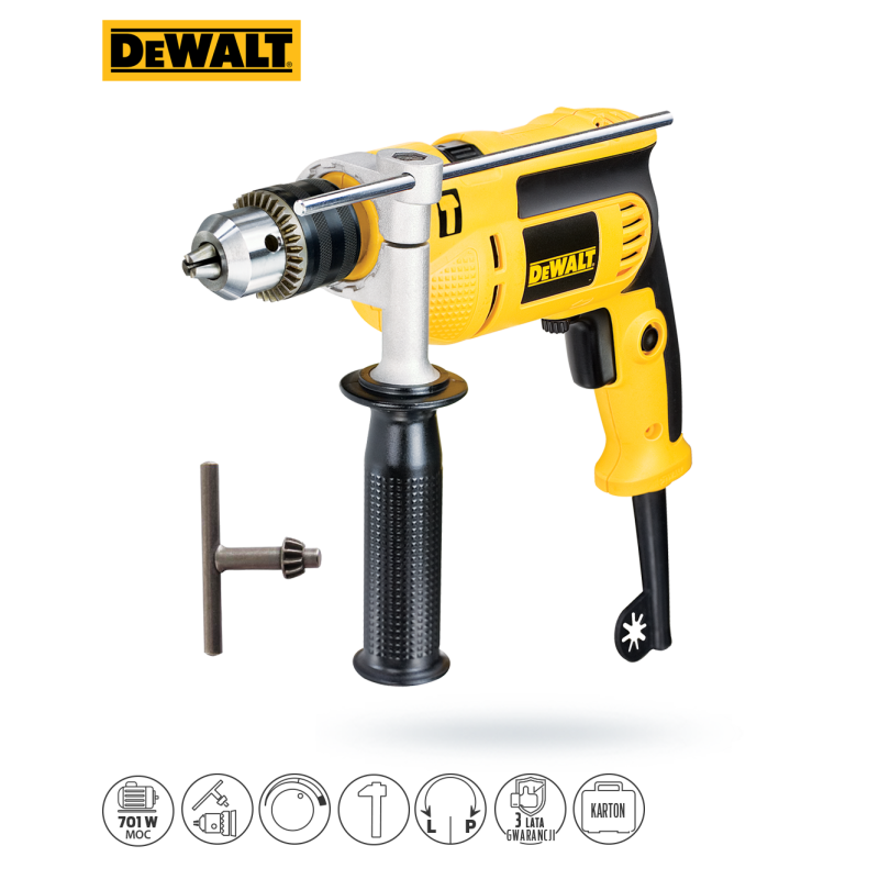 Wiertarka udarowa DEWALT DWD024 701W L/P 13mm 8,6Nm