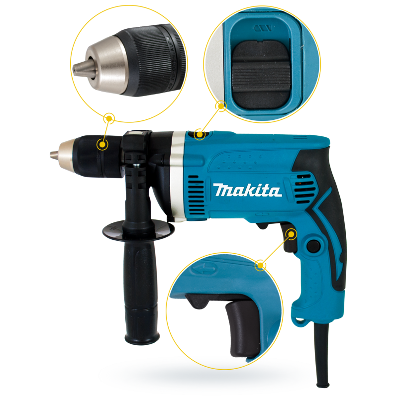 Wiertarka udarowa 710W 13mm UDAR karton Makita