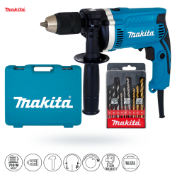 Wiertarka udarowa 710W 13mm UDAR WALIZKA + wiertła MAKITA