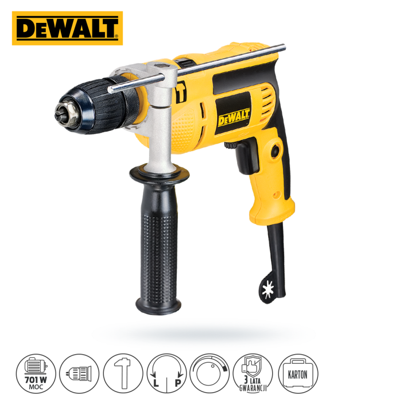 Wiertarka udarowa 701W L/P uchw samoza DEWALT DWD024S