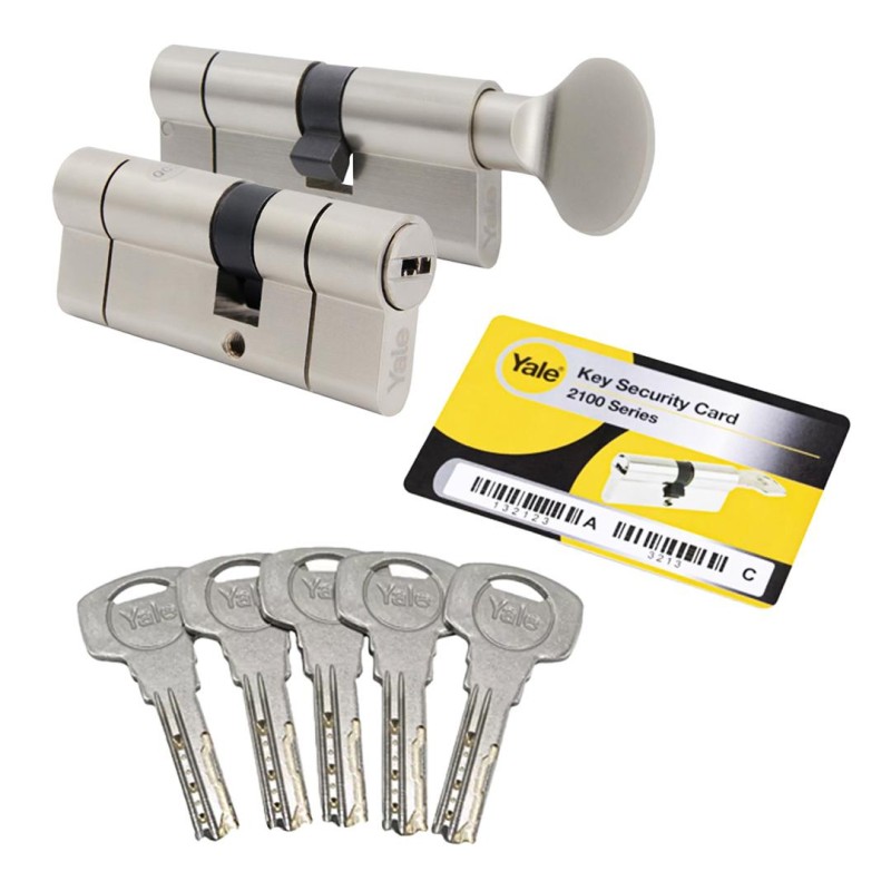 Wkładka 30/35 + wkładka z gałką 35G/30 Assa Abloy, nikiel, ATEST, 6D