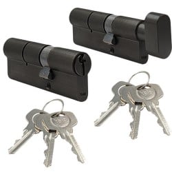 Wkładka 45/55 + wkładka z gałką 45G/55 czarna, Yale Assa Abloy