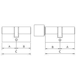 Wkładka 50/55 + wkładka z gałką G55/50 czarna, Yale Assa Abloy