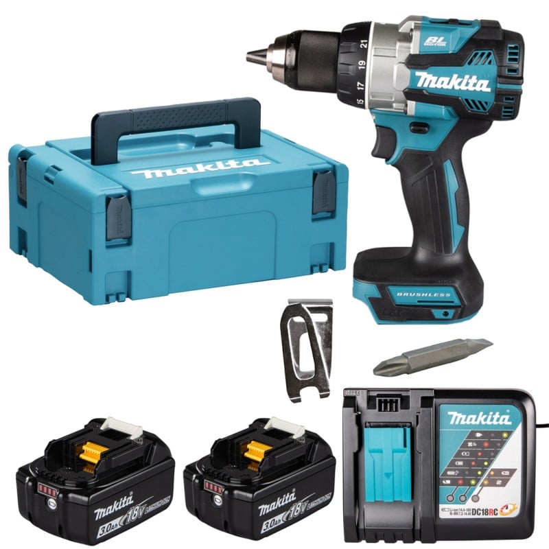 Wiertarko-wkrętarka Makita DDF489RFJ 18V LXT 73Nm BL XPT 2biegi 2x3Ah walizka