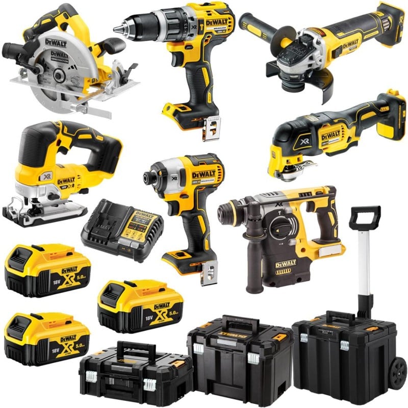 Zestaw 7 elektronarzędzi COMBO DeWALT DCK755P3T-QW 18V XR BL 3x5Ah 3xTSTAK