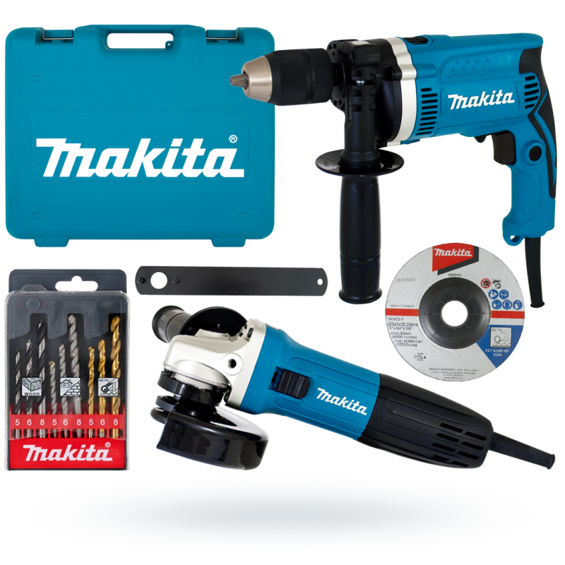 Zestaw Makita DK0050X1 GA5030R+ wiertarka HP1631K
