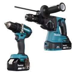 Zestaw COMBO Makita DLX2191TJ 18V LXT BL DDF484+ DHR243 2x5Ah ładowarka walizka