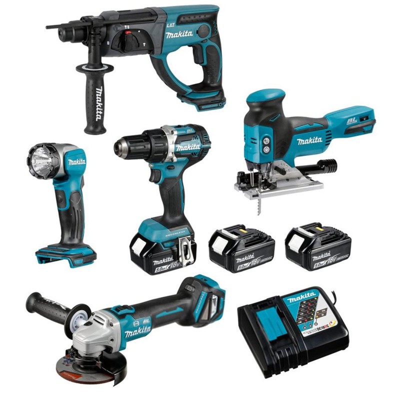 Zestaw 5szt elektronarz 18V 3x5Ah Makita DLX5044TJ