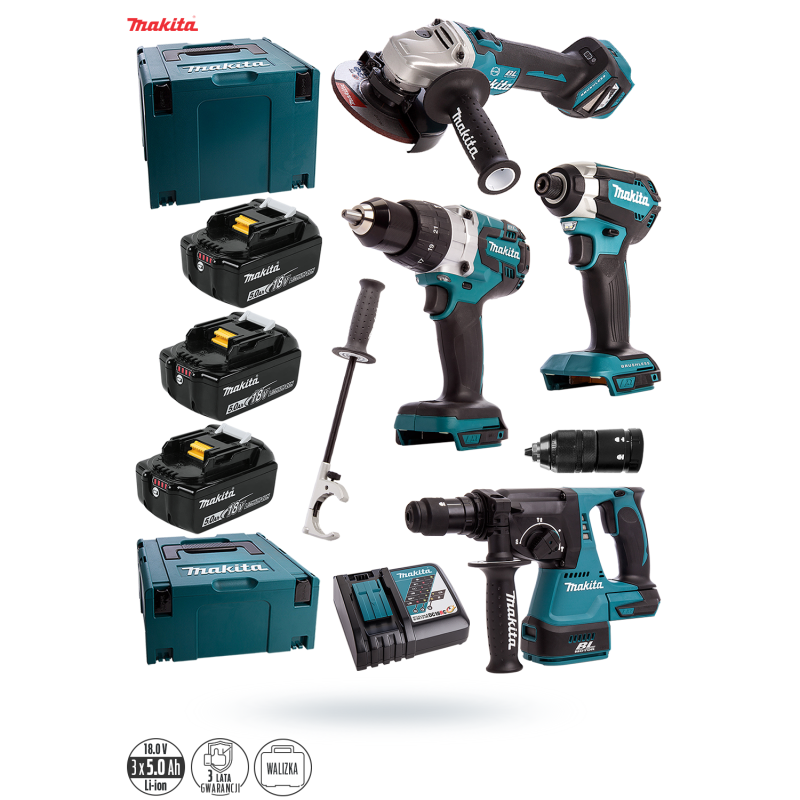 Zestaw COMBO 4 elektronarzędzi MAKITA DLX4104TJ1