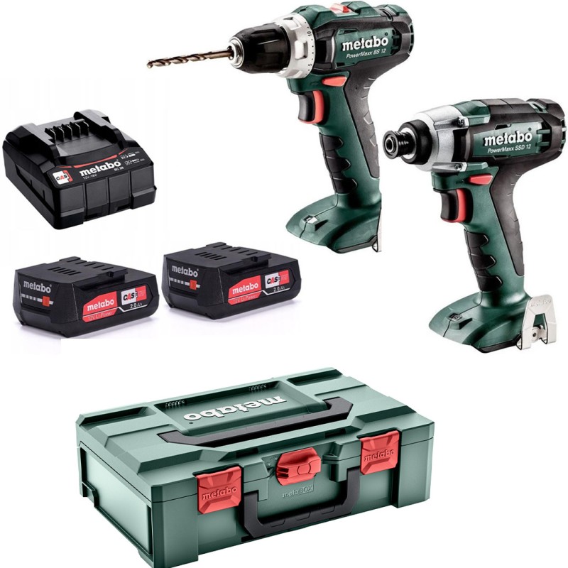 Zestaw COMBO Metabo Set 2.7.1 12 V 685166000 Zakrętak 601114840 i wiertarko-wkrętarka 601036890 2x2Ah walizka