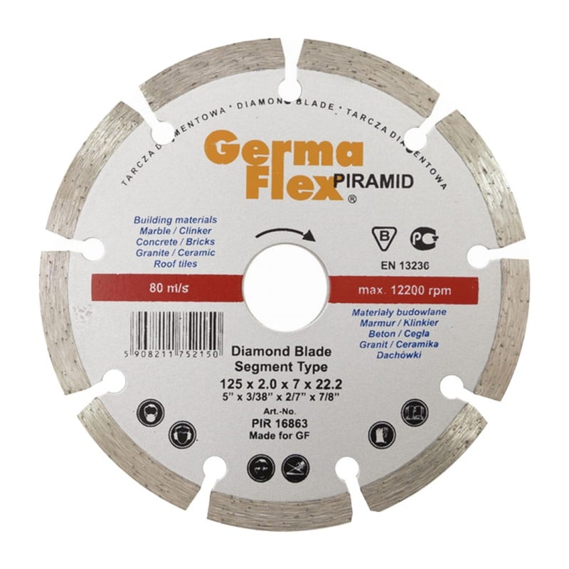 Tarcza diamentowa segmentowa Germa-Flex PIRAMID PIR16863 125x2x22,2mm sucho