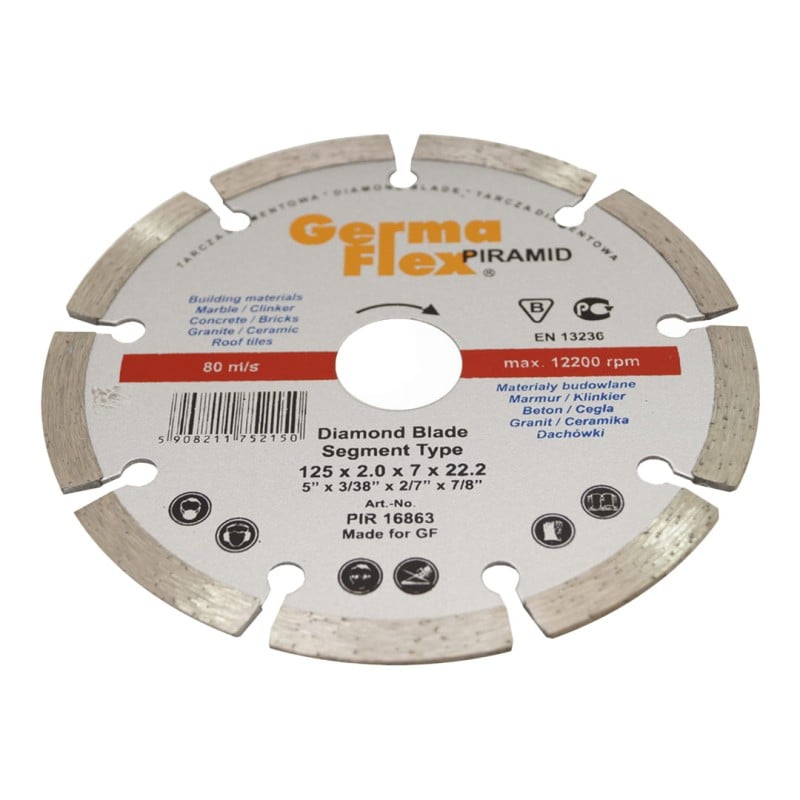Tarcza diamentowa segmentowa Germa-Flex PIRAMID PIR16863 125x2x22,2mm sucho