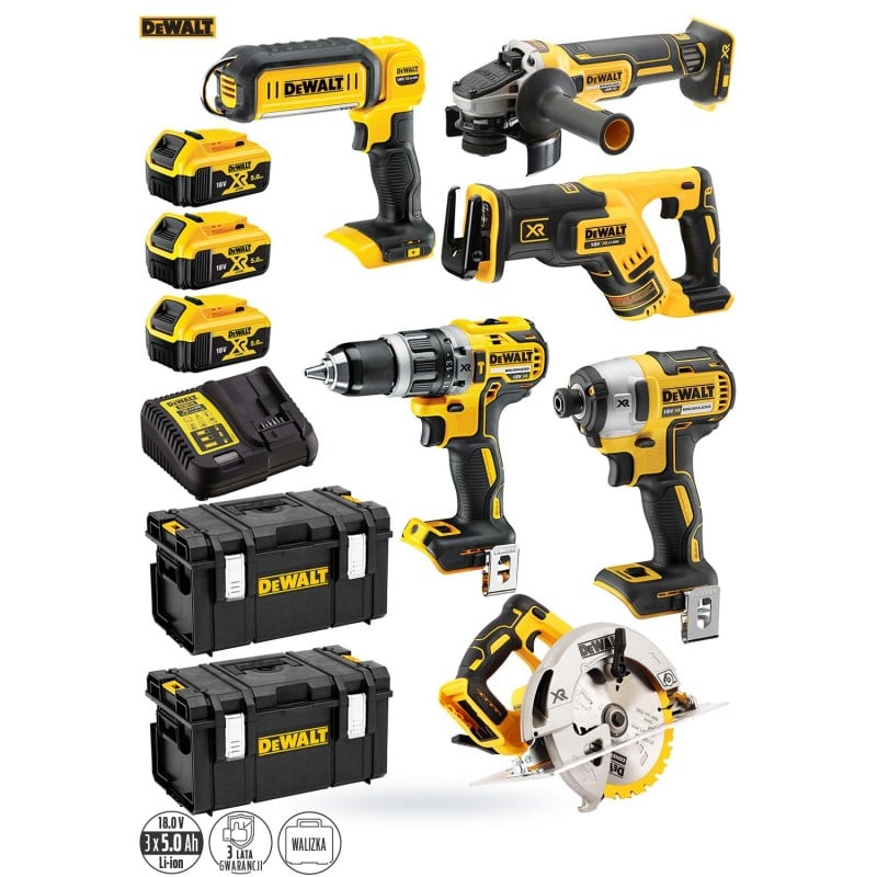 Zestaw COMBO 6 elektronarzędzi DeWalt DCK623P3