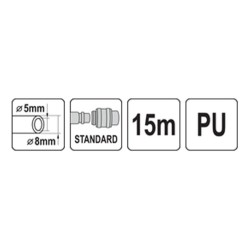 Wąż spiralny pneumatyczny VOREL 81502 5x8mm 15mb PU