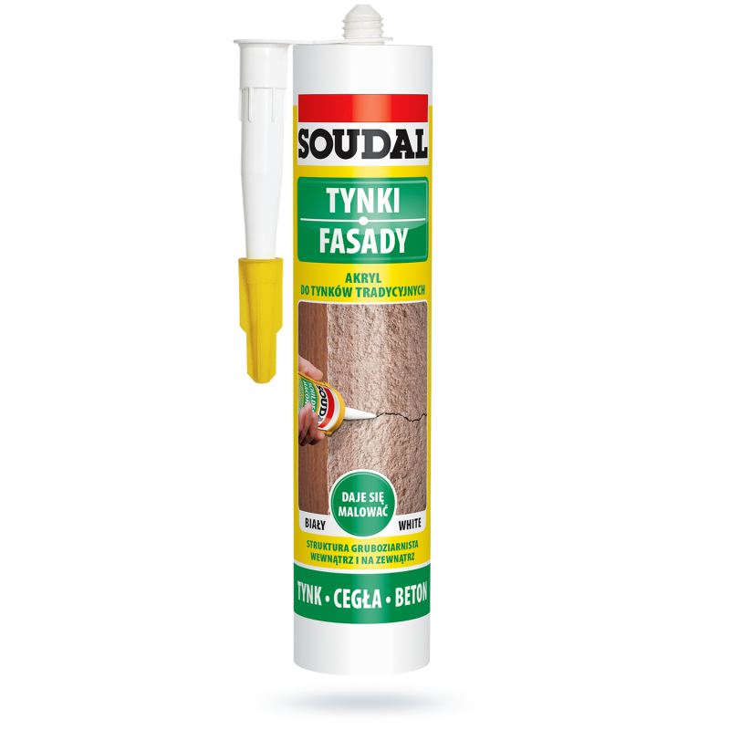 Akryl naprawczy do tynków mineralnych SOUDAL 280 ml – ziarnista faktura